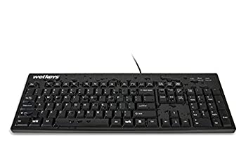 【未当て嵌める】【中古】 WetKeys雨合羽プロフェッショナルグレードフルサイズキーボード 数詞パッド付き添い人 (USB) (黒いこと) KBWKABS104-BK キーボード-マウス・キーボード・入力機器