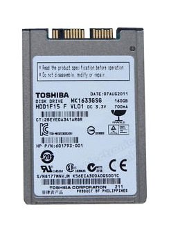 【中古-人並み外れたに好いたらしい】 東芝 TOSHIBA 1.8in 内蔵 固定ディスク 160GB micro sata 5400rpm 8粍 hdd MK1633GSG