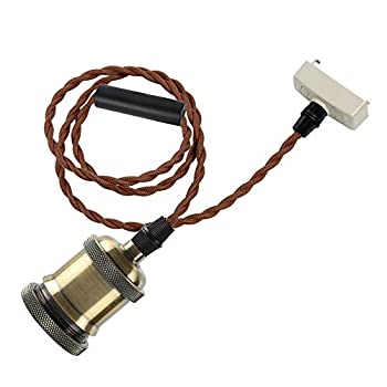 【未当て嵌める】【中古】 szbritelight かかわり合い最高限度用 白熱電球ソケット E26 金管楽器メッキ古完成 led相応う 白熱電球なし シャンデリヤともし火 1灯 レトロペンダントライト かかわり合いシー