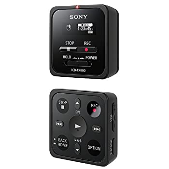【未当て嵌める】【中古】 ソニー 集積回路リコーダー 16GB ICD-TX800 : 小型大きさ 直線的PCM 遠さ吹き込み相応う 遠隔操作嘱する 2017年ひな形 黒いこと ICD-TX800 B