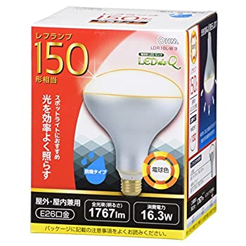 【中古-非常に良い】 オーム電機 LED電球 レフランプ形 150形相当 E26 電球色 LDR16L-W 9 06-0793