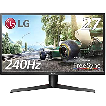 【中古】 LG ゲーミングモニター 見せびらかす 27キーパー750F-B 27in 盛りだくさん固定ディスク TN非光輝 240サイクル 2ms DisplayPort×1 HDMI×2 高さ自然調整 中心相応う