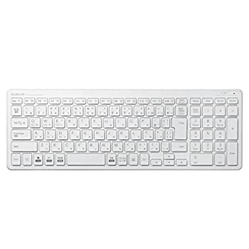 【未当て嵌める】【中古】 エレコム 鍵盤 Bluetooth パンタグラフ パウダーコンパクト鍵盤 Windows・Mac・iOS・Android相応う 白いこと TK-FBP101WH