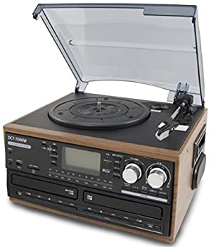 【中古】 DCT 木目調 ダブルCD録音機能付 マルチレコードプレーヤー DCT-7000W