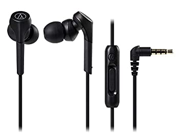【中古-非常に良い】 audio technica オーディオテクニカ SOLID BASS スマートフォン用カナル型イヤホン 重低音 ハイレゾ音源対応 ブラック ATH-CKS550XiS BK