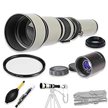 【中古-非常に良い】 高解像度マルチコート650-130mm F/8.0-16.0 プリセット望遠レンズ + 2倍テレコンバーター \u0026 Canon EOS DSLRS用アクセサリー EOS 1D 5D 6D 7D 40