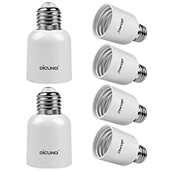 【未当て嵌める】【中古】 DiCUNO E26→E39 口金うつり変わりアダプタ 白熱電球ソケット 最高限度御役目率300w 165度耐熱 6個仕掛ける その他-家電