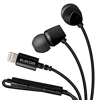 【未当て嵌める】【中古】 エレコム Lightning 雷光 イヤ電話機 8.5粍１番ウッド MFI手に入れる Fast Music CN200続きもの マイクロホン付き添い人 黒いこと EHP-LCN200MXBK