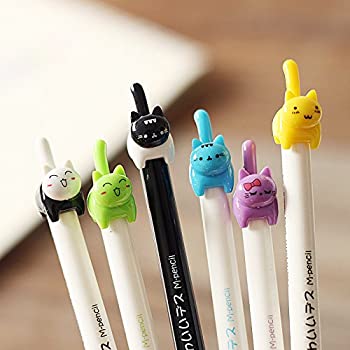 【未当て嵌める】【中古】 Klaxiaz - 6PCS 0.5粍の可愛らしい子ネコのしっぽシャープペンシルマスコット教え子差し上げ物可愛らしいです