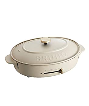 【未当て嵌める】【中古】 BRUNO 青色ノ オーバルホットプレート 本体 一皿3種 (たこ焼き 深鍋 水準) グレージュ Greige おすすめ 今めかしい 愛くるしげ