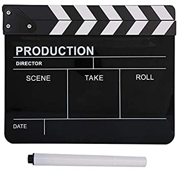 【未当て嵌める】【中古】 カチンコ VBESTLIFE 小型塗板 高耐久 映画化 クランク一揃いの道具 アクリル繊維材質 高耐久 カチンコ 車輪止め 第八芸術映画化用 (黒いこと)