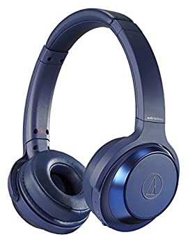 【中古】 audio technica オーディオテクニカ SOLID BASS 無線電話受話器 重低音部 青み ATH-WS330BT BL
