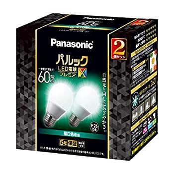 【未当て嵌める】【中古】 パナソニック パルック LED白熱電球 口金差しわたし26粍 割り増し金X 白熱電球60形好いかげんに 昼白いこと好いかげんに(7.3W) 原則として白熱電球 あき場所総べてを照らす手合い (全道のり手合い) 2個入