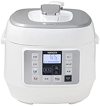 【中古-非常に良い】 山善 電気圧力鍋 マイコン式 2.5L 圧力5段切替 ワンタッチ 簡単レシピ64種付き ホワイト EPCA-250M (W) 1年