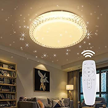 【未使用】【中古】 LED シーリングライト 星空効果 24W 無段階調光調色タイプ 4~6畳 常夜灯 モード メモリ機能 照明器具 電球色 昼光色 3000k-6000k 天井 和風 玄関