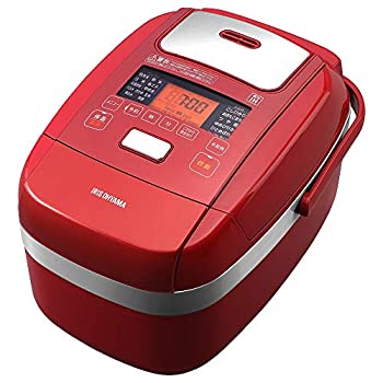 【中古-非常に良い】 アイリスオーヤマ 炊飯器 圧力IH式 5.5合 メタリックレッド 圧力IH式 銘柄炊き分け機能 極厚火釜 蒸しプレート付き 玄米 赤 デザイン RC-PH50-R