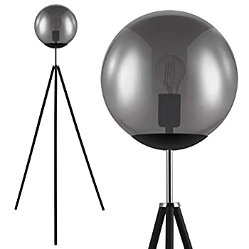 【中古】 EGLO エグロ ISORELLA イソレラ スタンドライトフロアライト 黒 黒いこと 硝子 丸 球状体 設計者 今めかしい 北欧 今めかしい 室内装飾 LED