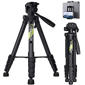 【中古-非常に良い】 Endurax 三脚 スマホ三脚 ビデオ カメラ三脚 全高168cm アルミ製 4段階伸縮 360°回転三脚 iphone Android 対応 収納袋