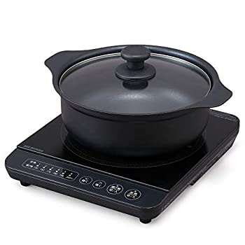 【中古-非常に良い】 アイリスオーヤマ IHコンロ IHクッキングヒーター 卓上 鍋セット 1400W ブラック IHKP-T3724-B