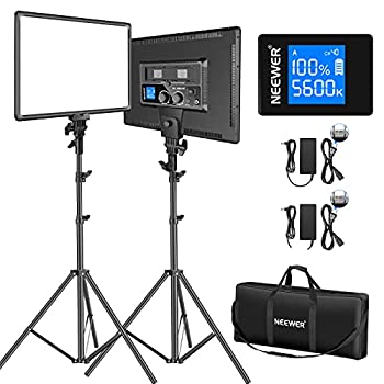 【未当てはめる】【中古】 Neewer 2容器に並べる映画化用ビデオライトキット 18inLEDダイアログボックス 45W 2色 調光能力のある 3200K-5600K LCD映写幕 190Bともし火照明ランプ