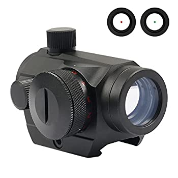 【中古-非常に良い】 Aimpoint Micro T-1タイプ ドットサイト20mmレール対応 サバゲー照準器 (レッド・グリーンイルミネーション ローマウント)