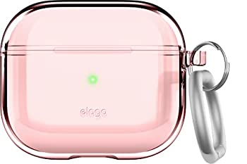 【中古-非常に良い】 elago AirPods 3 対応 ケース クリア 落下防止 カラビナ 付き 耐衝撃 薄型 クリアケース カバー 衝撃 吸収 シンプル スリム ソフト