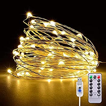 【未当て嵌める】【中古】 LED照明ともし火 宝飾品ともし火 100球 10m USB式 遠隔操作付 8お定まり 点滅 点灯 タイマー役立つこと IP65雨合羽 防塵遣りかた 室外 室内 ガー