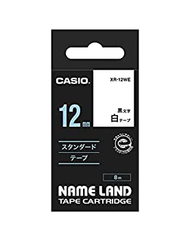 【未使用】【中古】 カシオ ラベルライター ネームランド 純正 テープ 12mm XR-12WE 白地に黒文字