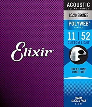 【中古】 Elixir エリクサー アコースティックギター弦 POLYWEB 80 20ブロンズ Custom Light .011-.052 #11025