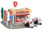 【中古-非常に良い】 トミカタウン ピザーラ (オリジナルデリバリーバイク2台付き)｜ムジカ＆フェリーチェ店
