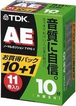 【中古-人並み外れたに好いたらしい】 TDK オーディオカセットテープ AE 10分11巻容器に並べる [AE-10X11G]