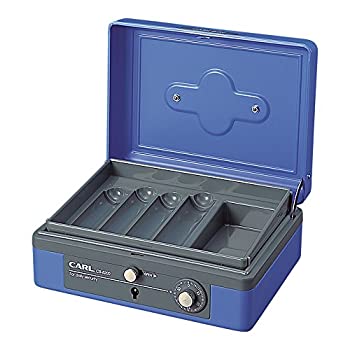 【未使用】【中古】 カール事務器 手提げ金庫 小型 キャッシュボックス A6 ブルー CB-8200-B