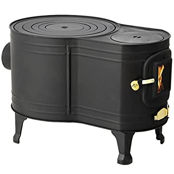 【未使用】【中古】 ホンマ製作所 黒耐熱窓付時計型薪ストーブ|ムジカ&フェリーチェ店