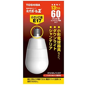 【未使用】【中古】 TOSHIBA 東芝 ネオボールZ A形 60Wタイプ 口金直径17mm 電球色 EFA15EL 13-E17