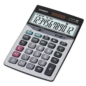 【未使用】【中古】 CASIO カシオ 卓上タイプ 12桁 電卓【ジャストサイズ】CASIO 本格実務電卓 JF-120VB-N