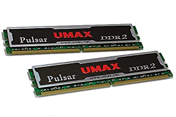 【未使用】【中古】 UMAX DDR2-800 (1GB*2) 128*8Dualset DDR2-800 2枚組 デスクトップ用 240pin U-DIMM Pulsar DCSSDDR2-2GB-800