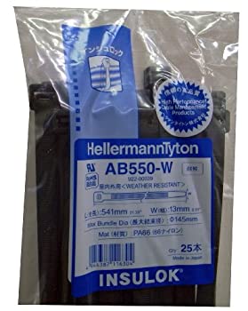 【未使用】【中古】 ヘラマンタイトン 結束バンド インシュロック AB550-W 25本入 耐候・屋内外用グレード 黒