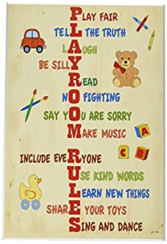 【中古】【インポート品・未当て嵌める】The Kids Room by Stupell Vertical Playroom Rules Rectangle Wall Plaque by The Kids Room