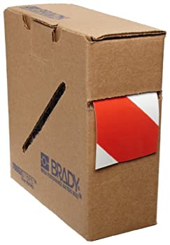【中古】【インポート品・未当て嵌める】Brady ToughStripe Nonabrasive Diagonal Stripes Floor Marking Tape%ｶﾝﾏ% 100\u0027 Length%ｶﾝﾏ% 2 Width%ｶﾝﾏ% Red on White (Pack of 1 Roll) by B