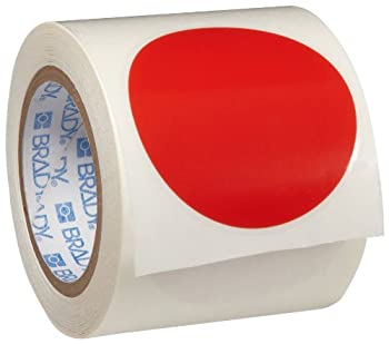 【中古】【輸入品・未使用】Brady ToughStripe Nonabrasive Dot Shaped Floor Marking Tape%ｶﾝﾏ% 3.5 Diameter%ｶﾝﾏ% Red%ｶﾝﾏ% Prespaced (Pack of 350 Per Roll) by Brady