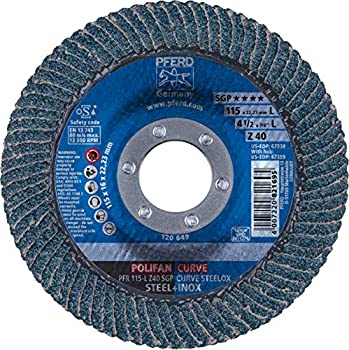 【中古】【輸入品・未使用】Pferd 67339?Polifan ZirkonカーブRadialタイプフラップディスク、ジルコニアAlumina、4???1?/ 2?"直径、7?/ 8?" Arbor穴、13300?RPM
