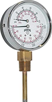 【中古】【インポート品・未当て嵌める】Winters TTD Series Steel Dual Scale Tridicator Thermometer with 2 Stem%ｶﾝﾏ% 0-100psi/kpa%ｶﾝﾏ% 3 Dial Display%ｶﾝﾏ% 3-2-3% Accuracy%ｶﾝﾏ%