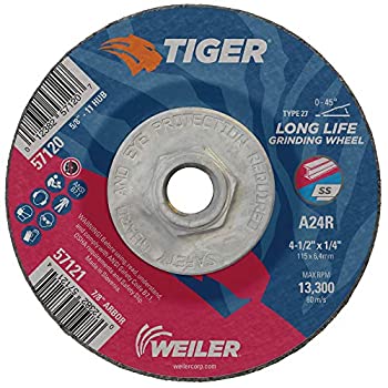 【中古】【輸入品・未使用】Weiler 57120 4-1/2 x 1/4 Tiger Type 27 Grinding Wheel%ｶﾝﾏ% A24R%ｶﾝﾏ% 5/8-11 UNC Nut (Pack of 10) by Weiler