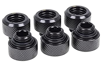 【中古】【輸入品・未使用】Alphacool Eiszapfen 13mm HardTube compression fitting G1/4 - knurled - deep black sixpack