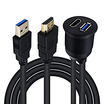 【中古】【輸入品・未使用】Duttek USB3.0 & HDMIパネルフラッシュマウントケーブル USB 3.0 & HDMIオス-メス延長マウント ダッシュマウント フラッシュマウント パネルマウ 10,010円
