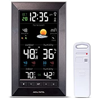 【中古】【輸入品・未使用】温度アラート付きAcuRite 01121M垂直ワイヤレスカラーウェザーステーション（ダークテーマ）