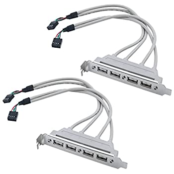 【中古】【輸入品・未使用】Antrader 4ポート USB 2.0ポートスロットプレートアダプターパネルケーブル メスねじ マザーボード9ピンヘッダーパネルマウントケーブル 銅延長