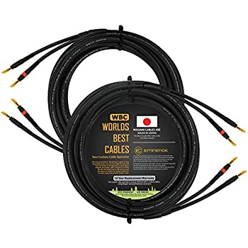 【中古】【インポート品・未当て嵌める】WORLDS BEST CABLES 同軸オーディオマニアスピーカーケーブルペア 20フート Mogami 3082導線\u0026エミネンス金メッキバナナの木繋ぎ当て嵌める (両端にプ スピーカーケーブル-アクセサリー・部品