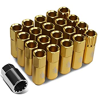 【中古】【輸入品・未使用】J2 Engineering LN-T7-010-15-GD ゴールド 7075 アルミニウム M12X1.5 16個 L: 60mm オープンエンド ラグナット ロック+キー4個付き|ムジカ&フェリーチェ店