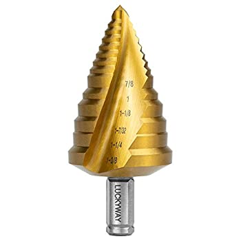 【中古】【輸入品・未使用】Luckyway 1-Piece 15 Steps HSS-CO(M35) 1/4 Inch to 1-3/8 Inch Titanium Step Drill Bit for Metal%ｶﾝﾏ% Stainless Steel Drilling